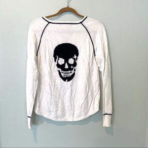 White and Black Skull Sweater